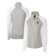 Cutter & Buck Women's Helmet Logo DryTec Forge Tonal Stripe Stretch Half-Zip Top - San Francisco 49ers