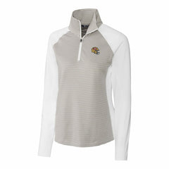 Cutter & Buck Women's Helmet Logo DryTec Forge Tonal Stripe Stretch Half-Zip Top - San Francisco 49ers