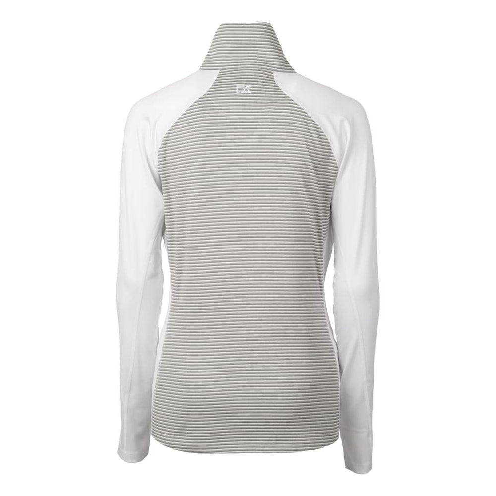 Cutter & Buck Women's Helmet Logo DryTec Forge Tonal Stripe Stretch Half-Zip Top - San Francisco 49ers