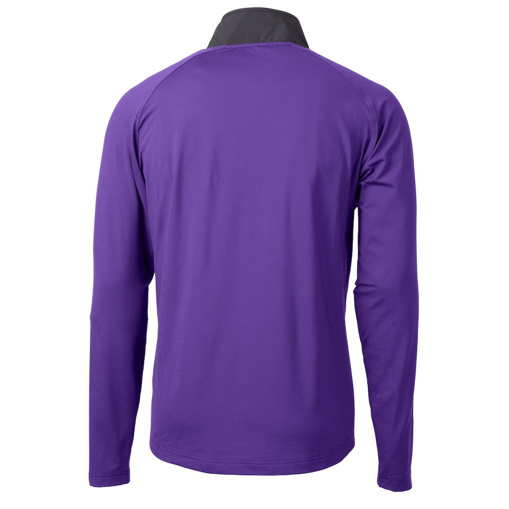 Cutter & Buck Helmet Adapt Eco Knit Hybrid Recycled Quarter-Zip Pullover Top - Minnesota Vikings