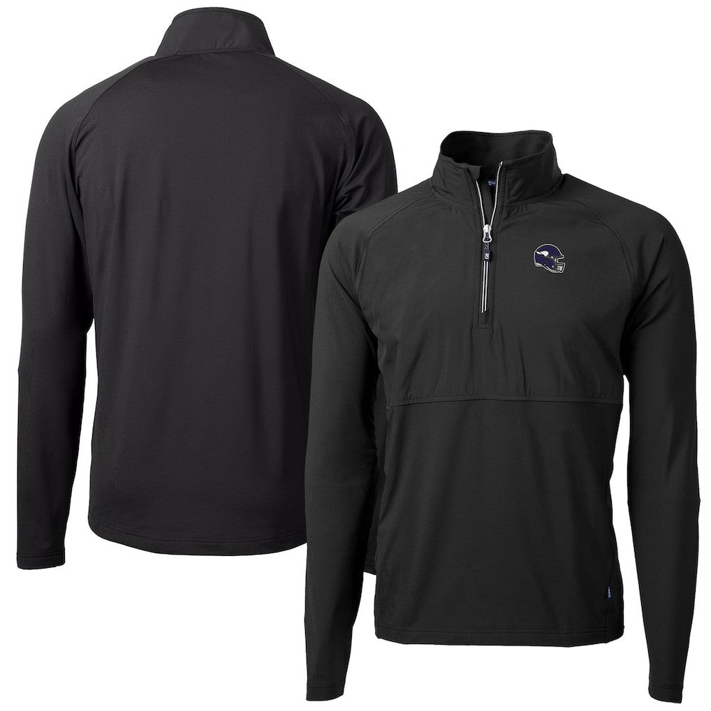 Cutter & Buck Helmet Adapt Eco Knit Hybrid Recycled Quarter-Zip Pullover Top - Minnesota Vikings