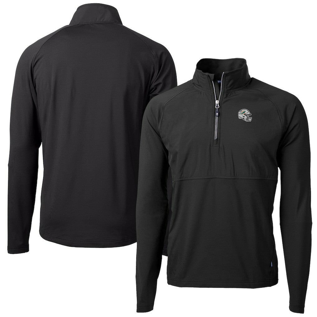 Cutter & Buck Helmet Adapt Eco Knit Hybrid Recycled Quarter-Zip Pullover Top - Miami Dolphins
