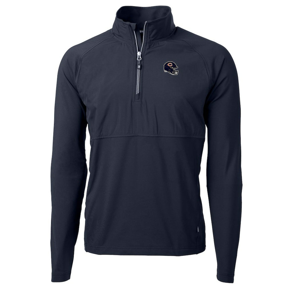 Cutter & Buck Helmet Adapt Eco Knit Hybrid Recycled Quarter-Zip Pullover Top - Chicago Bears
