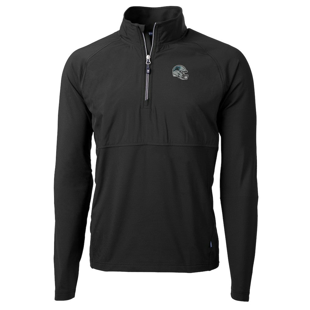 Cutter & Buck Helmet Adapt Eco Knit Hybrid Recycled Quarter-Zip Pullover Top - Carolina Panthers