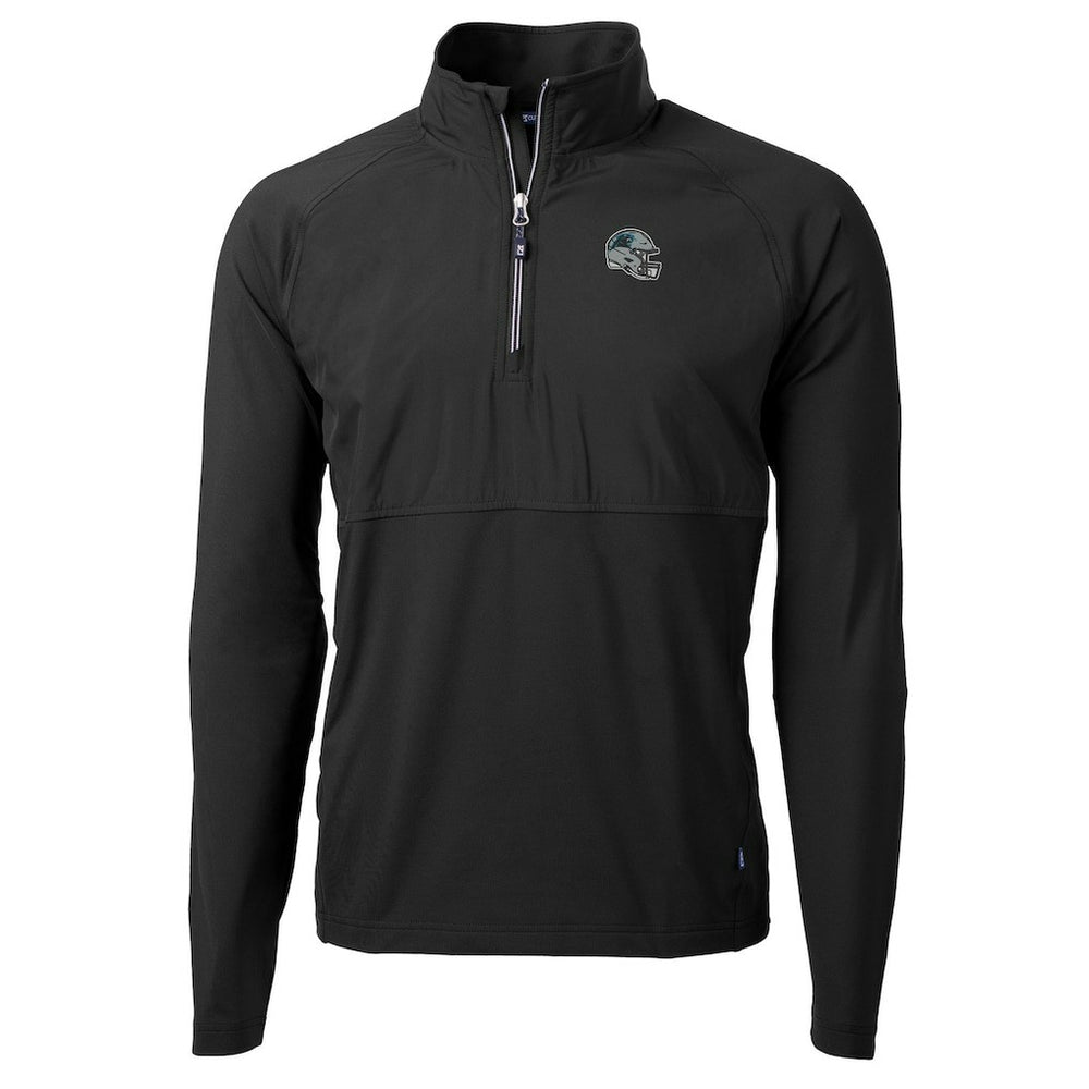 Cutter & Buck Helmet Adapt Eco Knit Hybrid Recycled Quarter-Zip Pullover Top - Carolina Panthers
