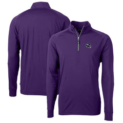 Cutter & Buck Helmet Adapt Eco Knit Stretch Recycled Quarter-Zip Pullover Top - Minnesota Vikings