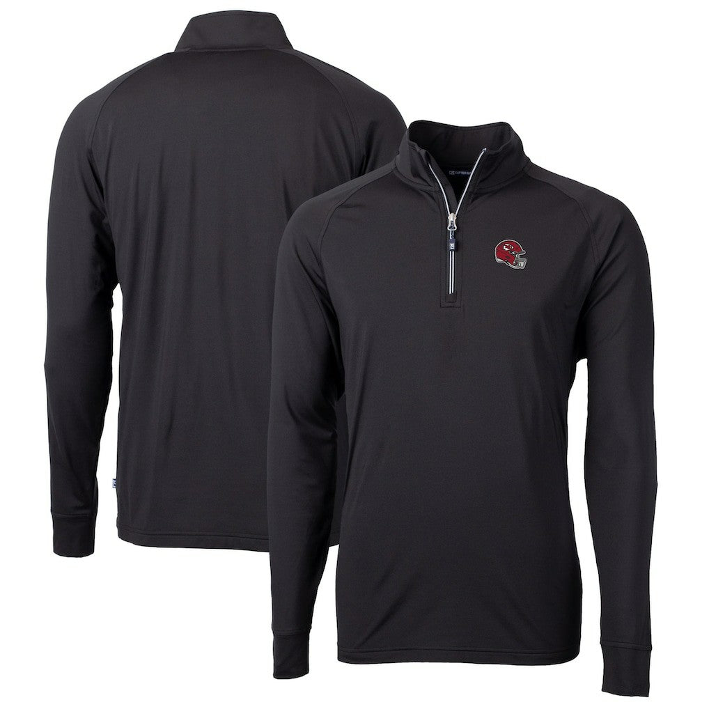 Cutter & Buck Helmet Adapt Eco Knit Stretch Recycled Quarter-Zip Pullover Top - Kansas City Chiefs