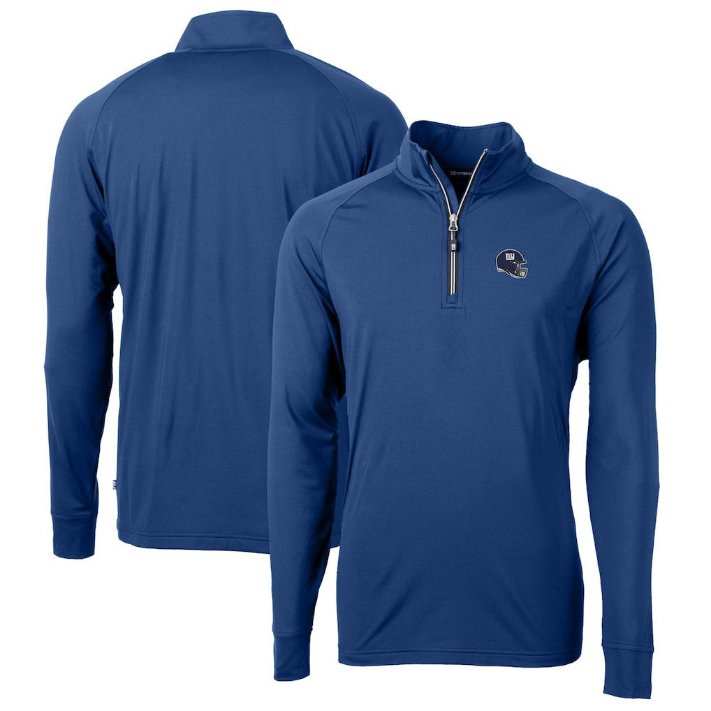 Cutter & Buck Helmet Adapt Eco Knit Stretch Recycled Quarter-Zip Pullover Top - New York Giants
