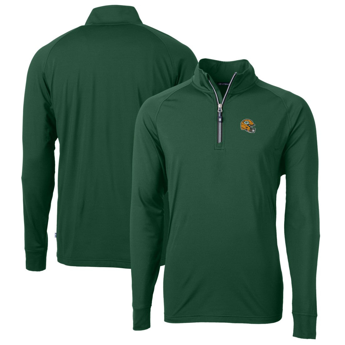 Cutter & Buck Helmet Adapt Eco Knit Stretch Recycled Quarter-Zip Pullover Top - Green Bay Packers