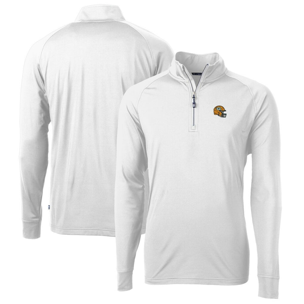 Cutter & Buck Helmet Adapt Eco Knit Stretch Recycled Quarter-Zip Pullover Top - Green Bay Packers