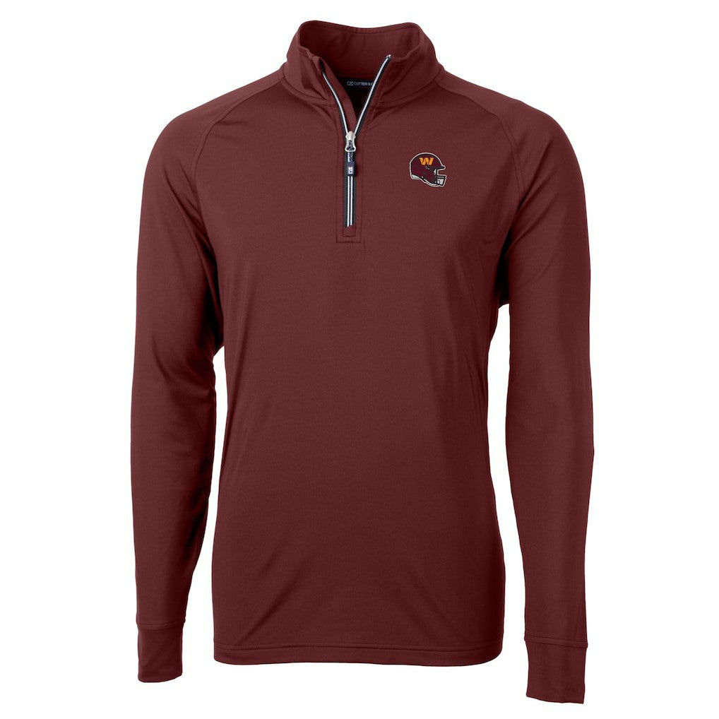 Cutter & Buck Helmet Adapt Eco Knit Stretch Recycled Quarter-Zip Pullover Top - Washington Commanders
