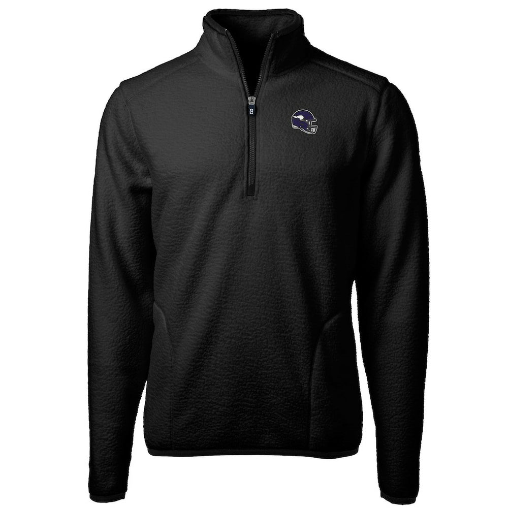 Cutter & Buck Helmet Cascade Eco Sherpa Fleece Quarter-Zip Pullover Jacket - Minnesota Vikings