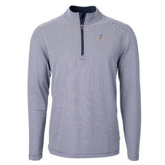 MLB Atlanta Braves Cutter & Buck Americana Logo Big & Tall Virtue Eco Pique Recycled Quarter-Zip Pullover Top