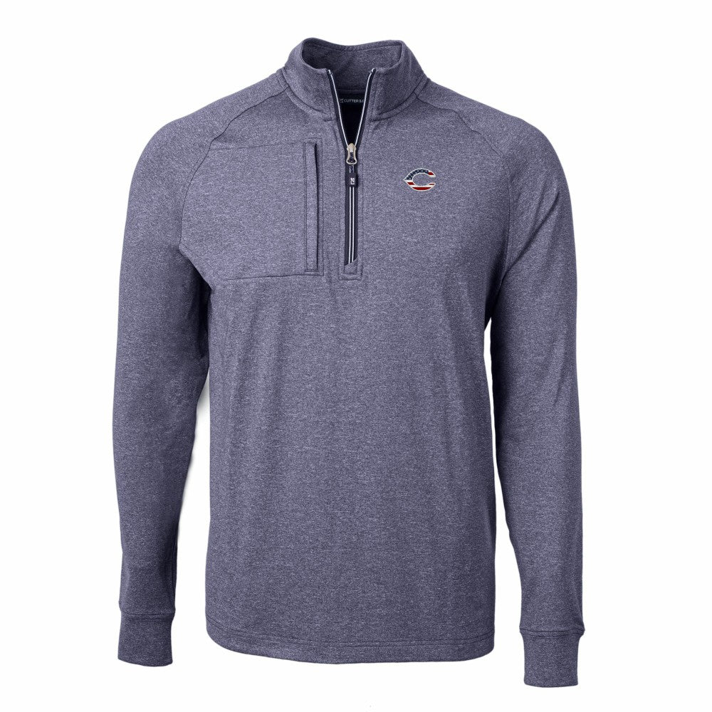 MLB Cincinnati Reds Cutter & Buck Americana Logo Big & Tall Adapt Eco Knit Stretch Recycled Quarter-Zip Pullover Top