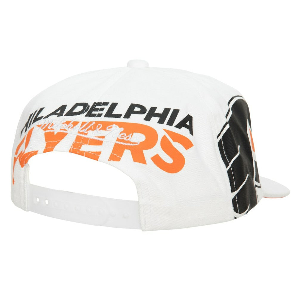 NHL White Philadelphia Flyers Mitchell & Ness In Your Face Deadstock Snapback Hat