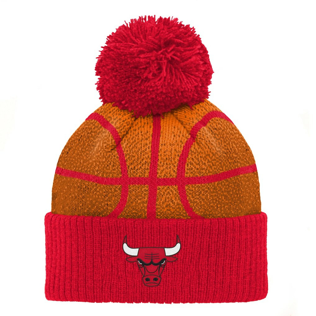 NBA Chicago Bulls Preschool Basketball Head Cuffed Knit Hat with Pom