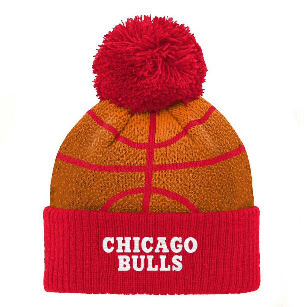 NBA Chicago Bulls Preschool Basketball Head Cuffed Knit Hat with Pom