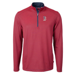MLB Boston Red Sox Cutter & Buck Americana Logo Virtue Eco Pique Stripe Recycled Quarter-Zip Pullover Top