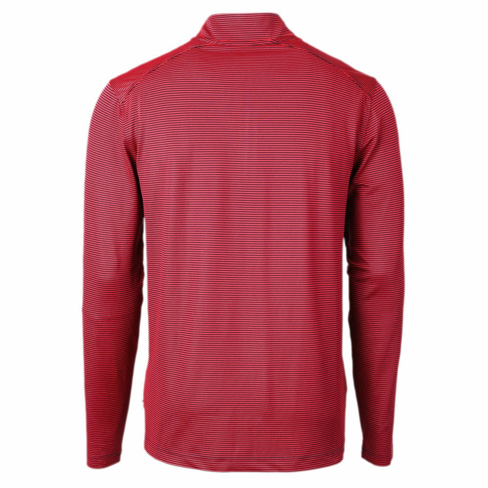 MLB Cincinnati Reds Cutter & Buck Americana Logo Virtue Eco Pique Stripe Recycled Quarter-Zip Pullover Top
