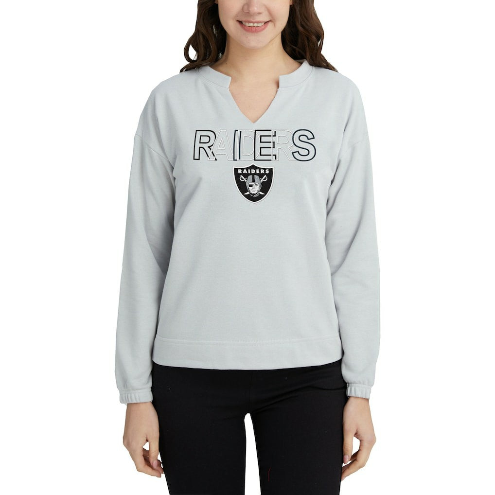 Concepts Sport Women's Sunray Notch Neck Long Sleeve Top - Las Vegas Raiders