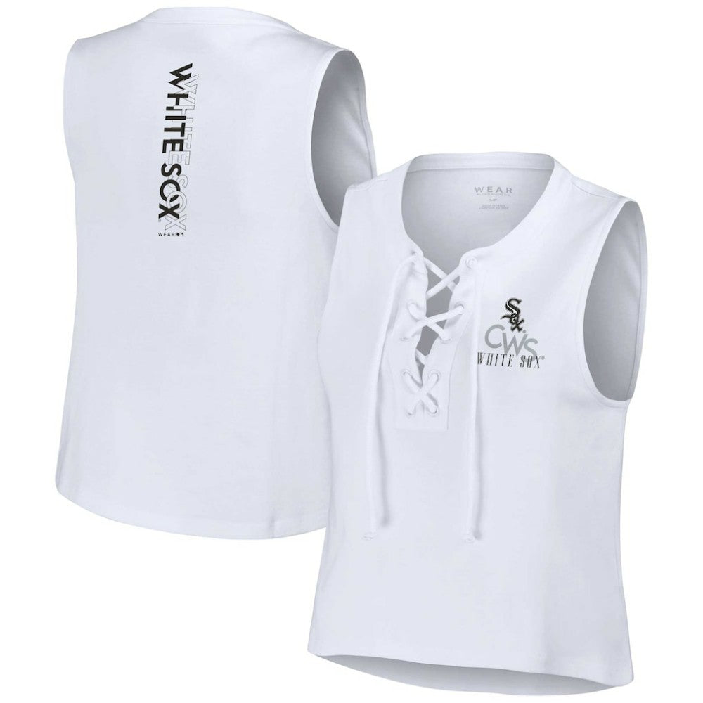 MLB Chicago White Sox WEAR by Erin Andrews Women's Lace-Up Tank Top