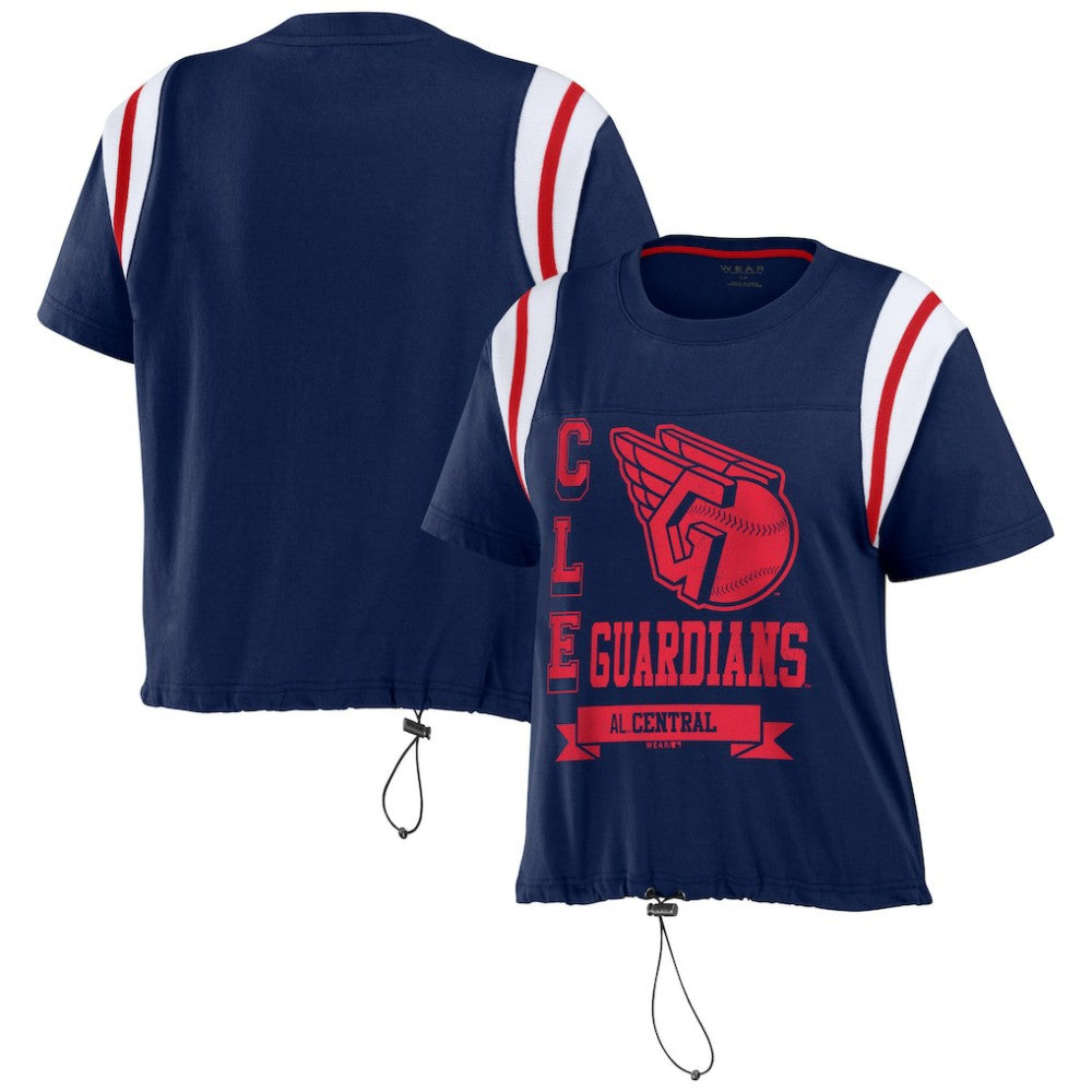 MLB Cleveland Guardians WEAR by Erin Andrews Women's Cinched Colorblock T-Shirt