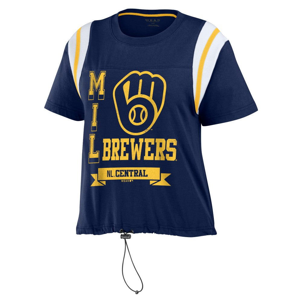 MLB Milwaukee Brewers WEAR by Erin Andrews Women's Cinched Colorblock T-Shirt