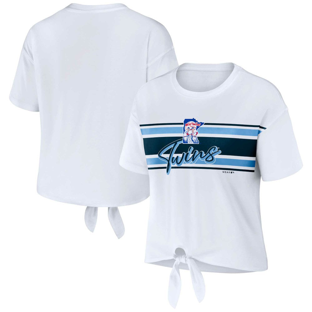 MLB Minnesota Twins WEAR by Erin Andrews Women's Front Tie T-Shirt