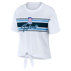 MLB Minnesota Twins WEAR by Erin Andrews Women's Front Tie T-Shirt