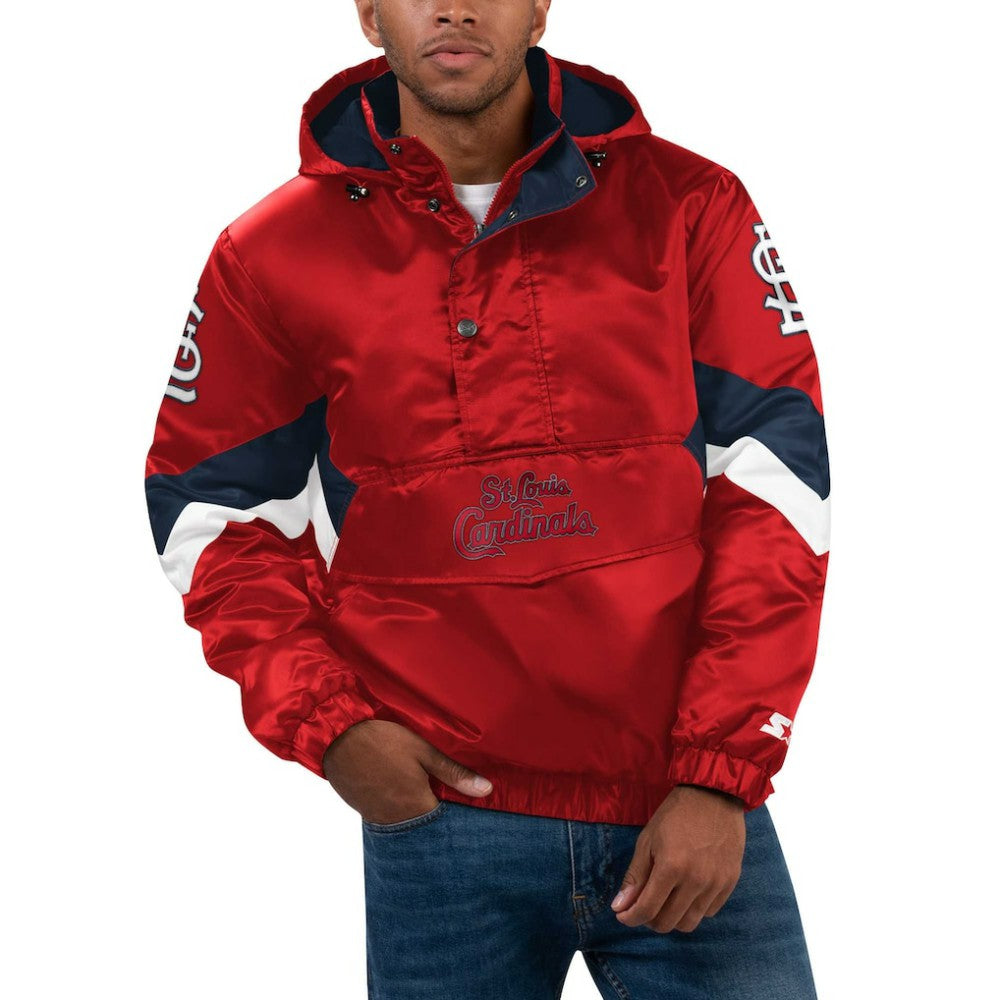 MLB St. Louis Cardinals Starter Force Play II Half-Zip Hooded Jacket