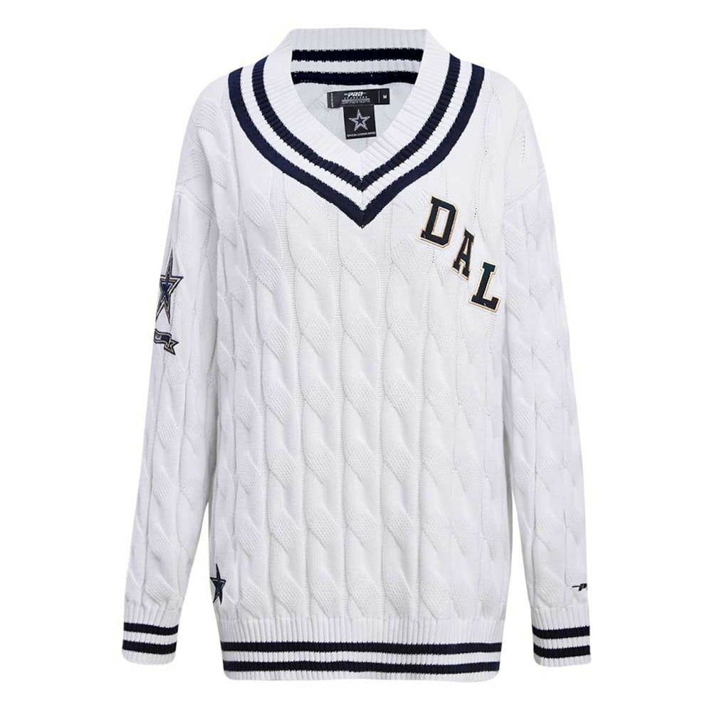 Pro Standard Women's Prep V-Neck Pullover Sweater - Dallas Cowboys