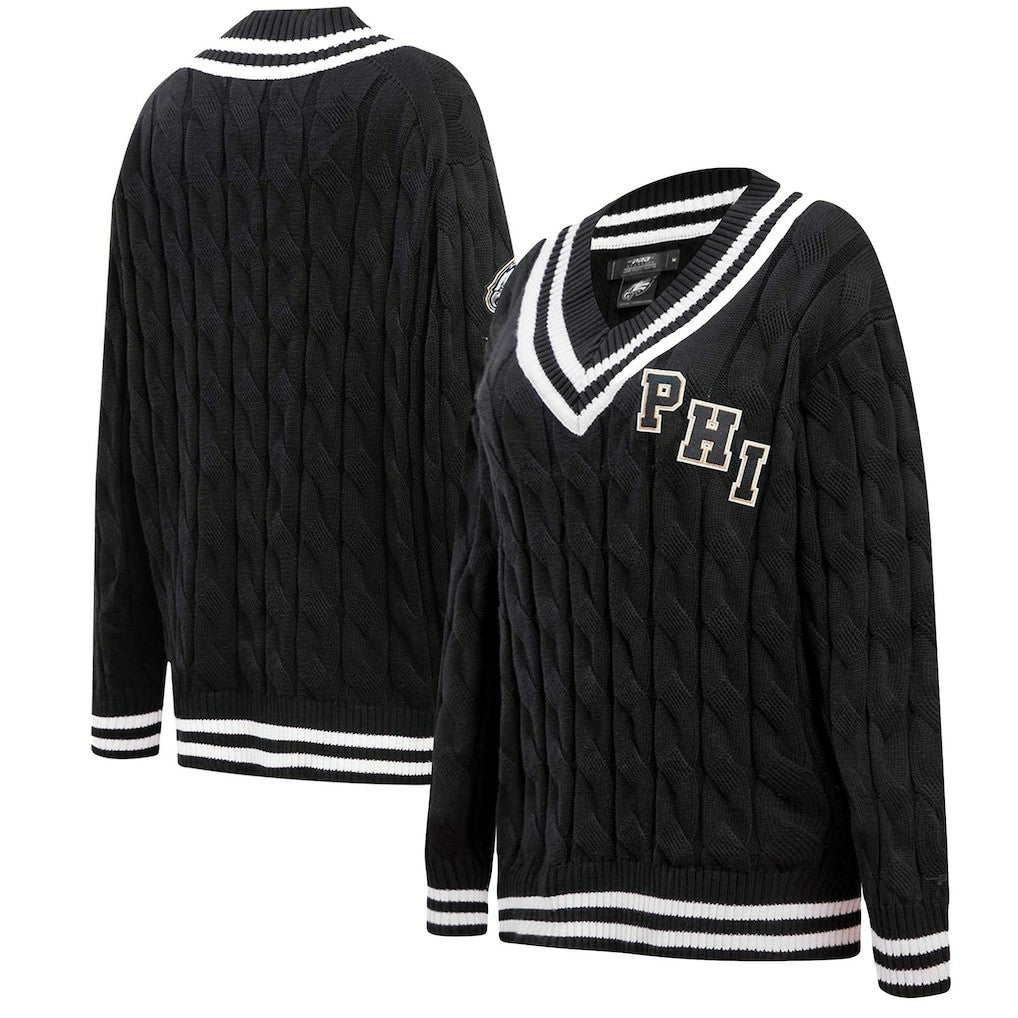 Pro Standard Women's Prep V-Neck Pullover Sweater - Philadelphia Eagles
