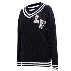 Pro Standard Women's Prep V-Neck Pullover Sweater - Las Vegas Raiders