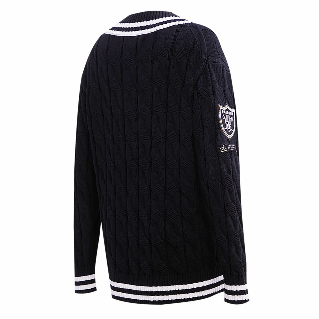 Pro Standard Women's Prep V-Neck Pullover Sweater - Las Vegas Raiders