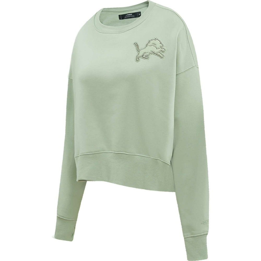Pro Standard Women's Oversized Cropped Neutral Pullover Sweatshirt - Detroit Lions