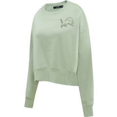 Pro Standard Women's Oversized Cropped Neutral Pullover Sweatshirt - Detroit Lions