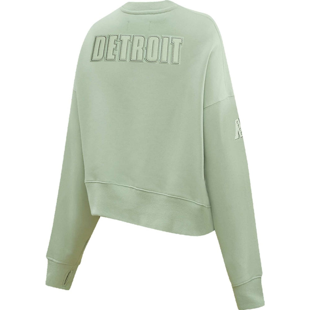 Pro Standard Women's Oversized Cropped Neutral Pullover Sweatshirt - Detroit Lions