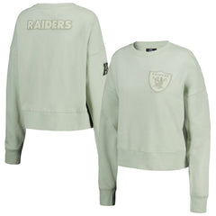 Pro Standard Women's Oversized Cropped Neutral Pullover Sweatshirt - Las Vegas Raiders