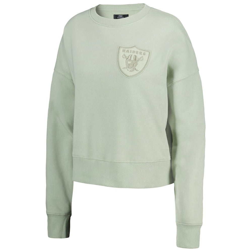 Pro Standard Women's Oversized Cropped Neutral Pullover Sweatshirt - Las Vegas Raiders