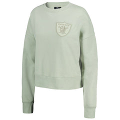 Pro Standard Women's Oversized Cropped Neutral Pullover Sweatshirt - Las Vegas Raiders
