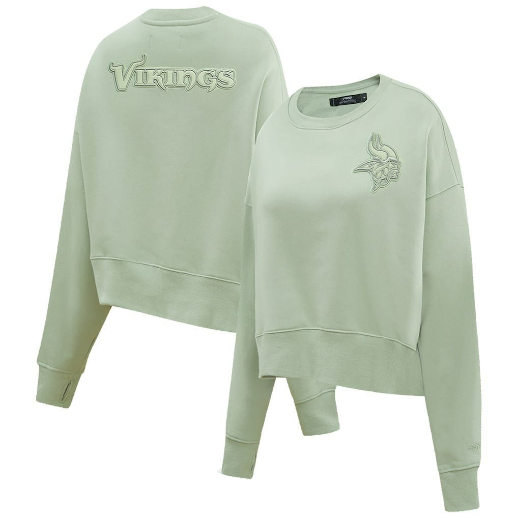 Pro Standard Women's Oversized Cropped Neutral Pullover Sweatshirt - Minnesota Vikings