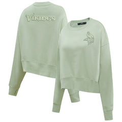 Pro Standard Women's Oversized Cropped Neutral Pullover Sweatshirt - Minnesota Vikings