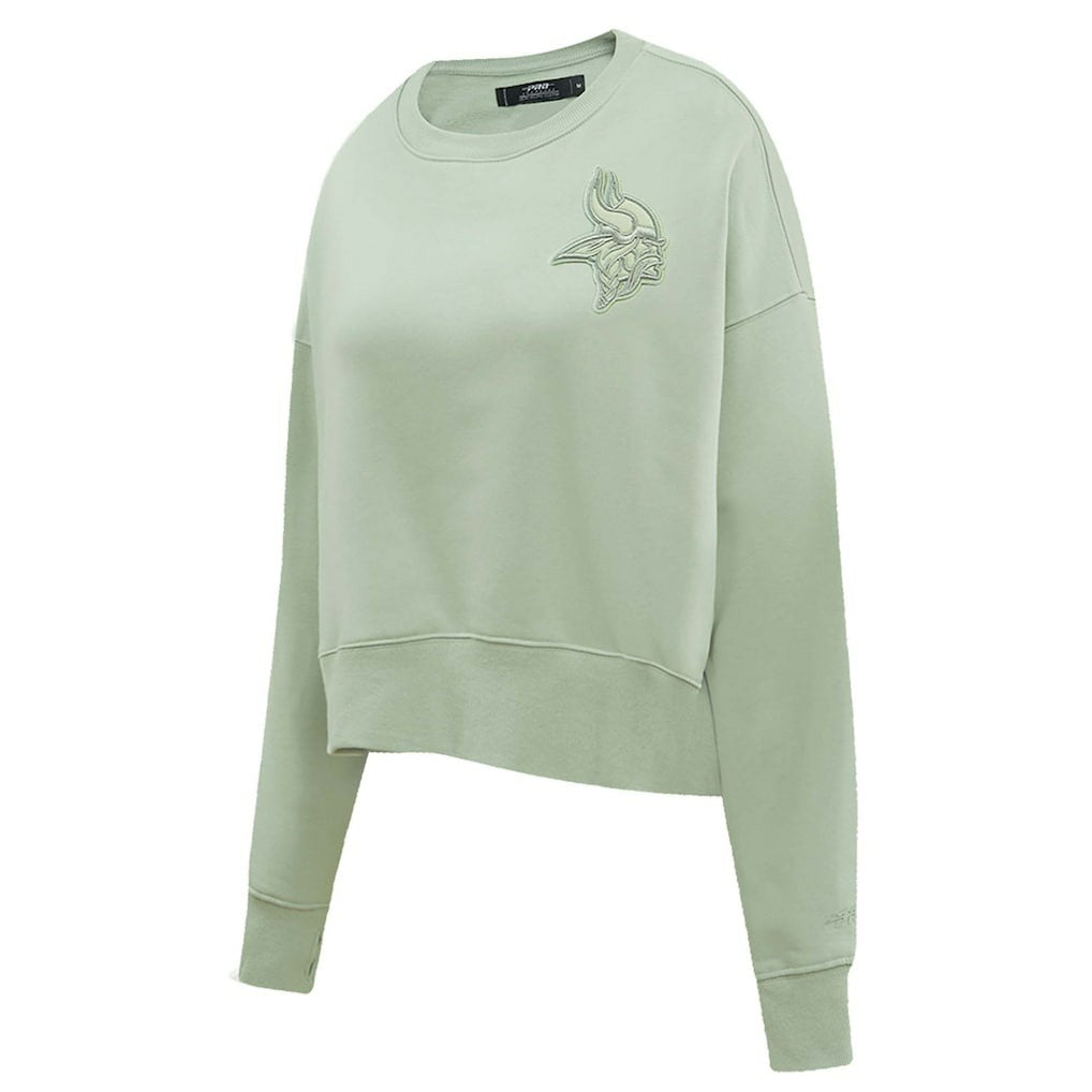 Pro Standard Women's Oversized Cropped Neutral Pullover Sweatshirt - Minnesota Vikings