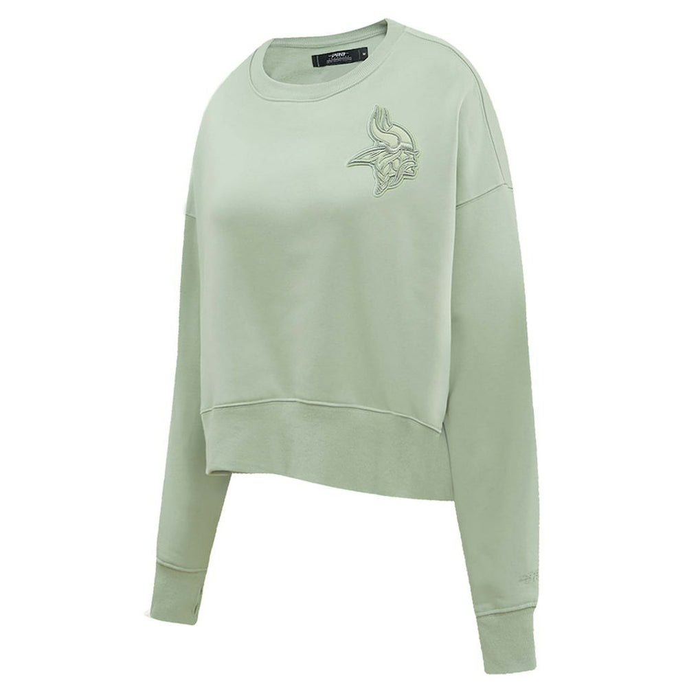 Pro Standard Women's Oversized Cropped Neutral Pullover Sweatshirt - Minnesota Vikings