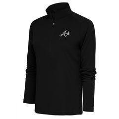 MLB Atlanta Braves Antigua Women's Brushed Metallic Tribute Half-Zip Pullover Top