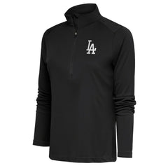 MLB Los Angeles Dodgers Antigua Women's Brushed Metallic Tribute Half-Zip Pullover Top