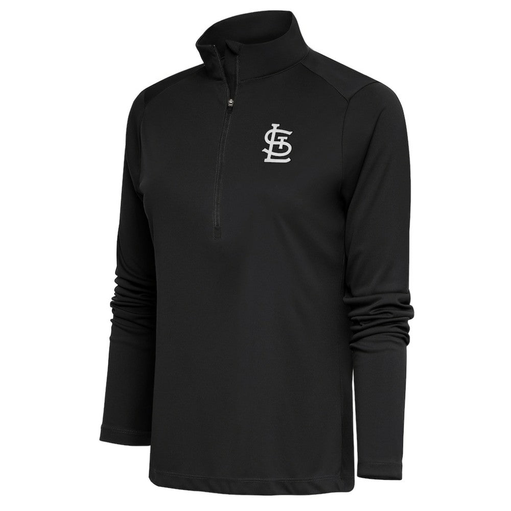 MLB St. Louis Cardinals Antigua Women's Brushed Metallic Tribute Half-Zip Pullover Top