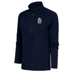 MLB St. Louis Cardinals Antigua Women's Brushed Metallic Tribute Half-Zip Pullover Top