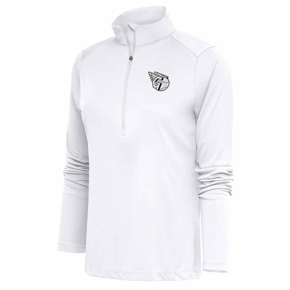 MLB Cleveland Guardians Antigua Women's Brushed Metallic Tribute Half-Zip Pullover Top