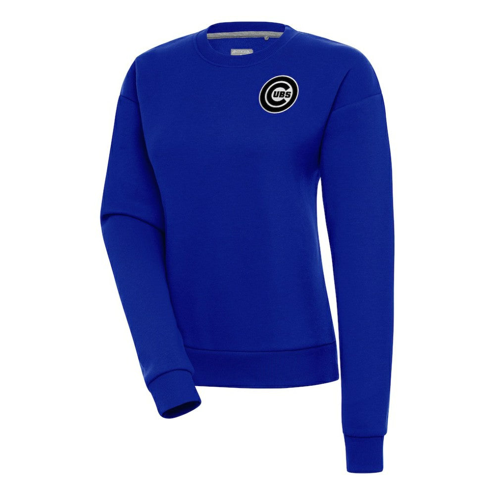 MLB Chicago Cubs Antigua Women's Brushed Metallic Victory Pullover Sweatshirt